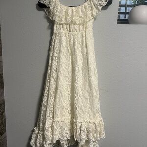 Elegant Cream Lace Kids Dress